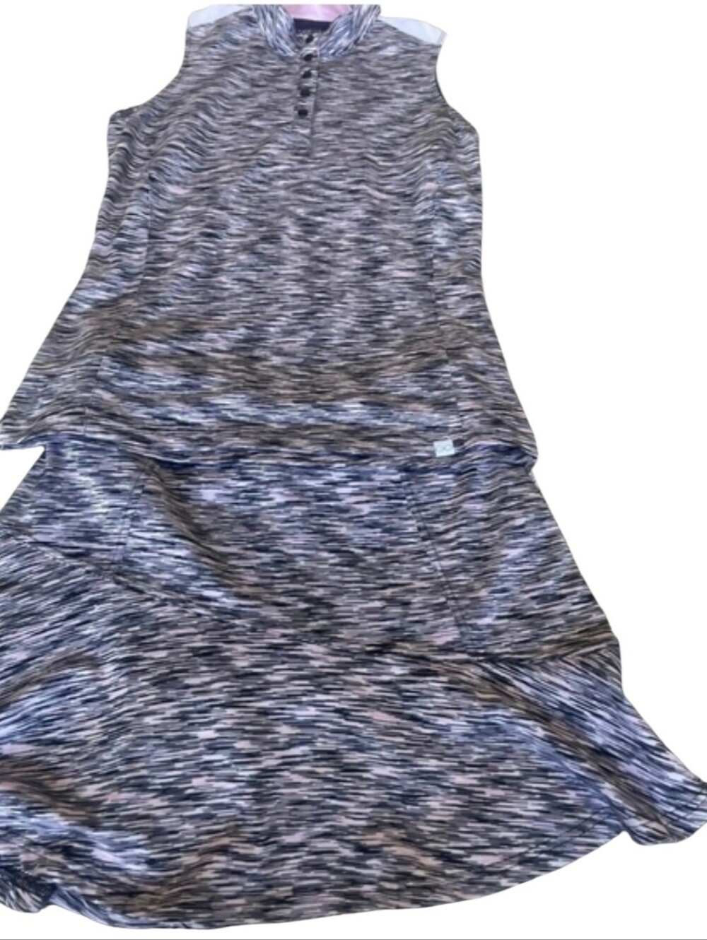 GG Blue Luxe Sport Size Small Golf Top And Skort Set Black And Pink Mesh Accents